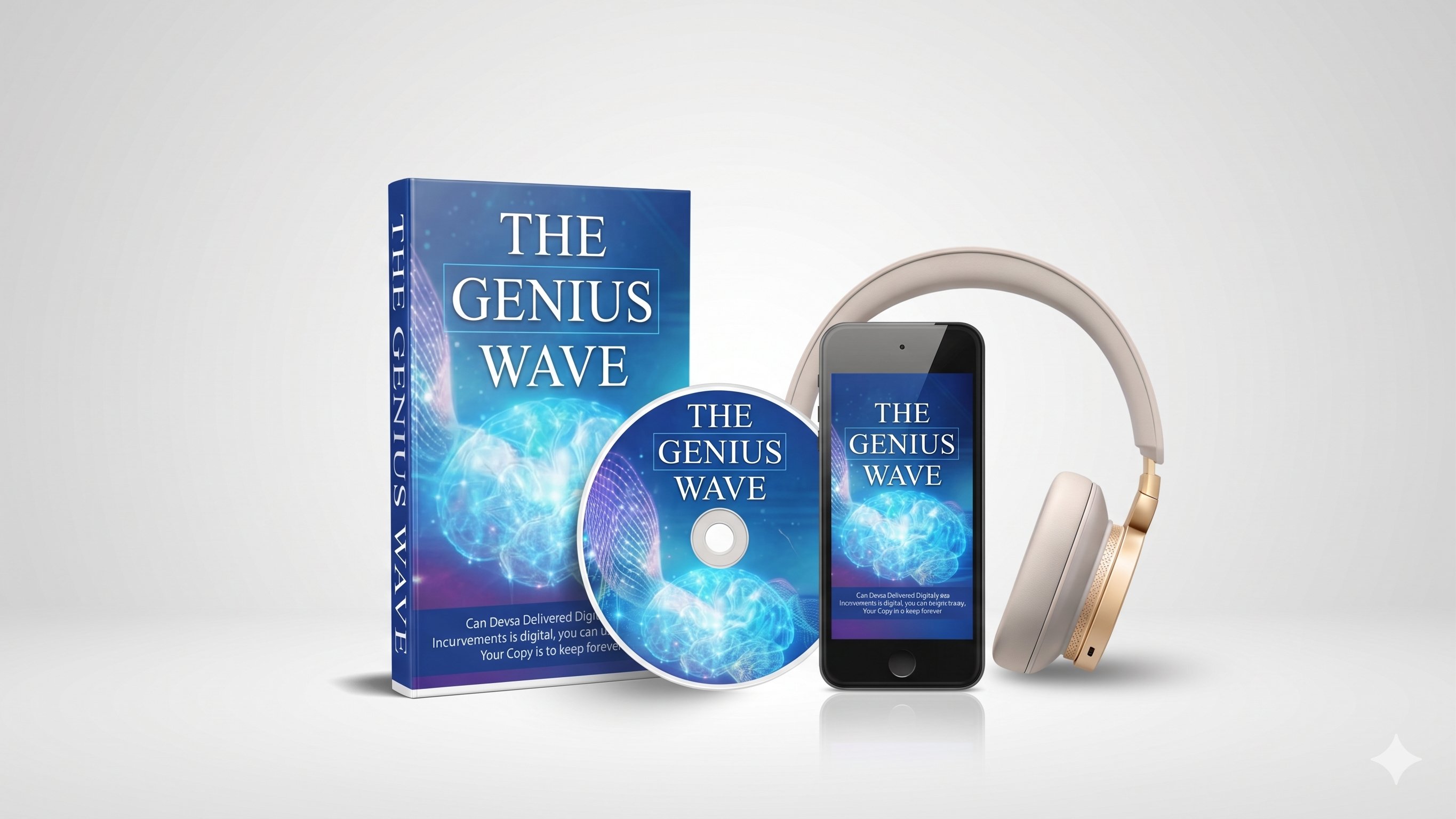 The Genius Wave audio program — book, CD, phone and headphones product image